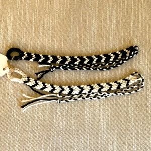 NWT Men’s Unisex Black White ( Natural) Boho Surf Friendship Bracelets S…